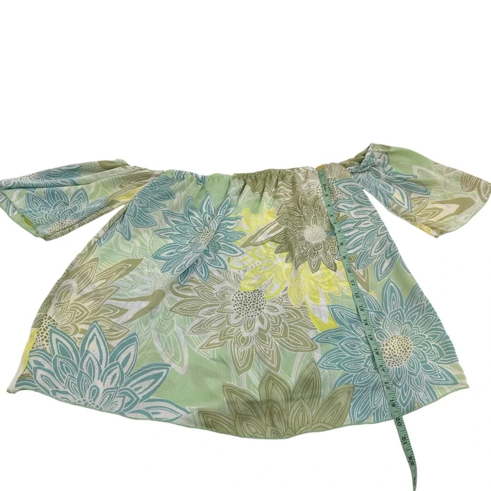 MTS Small Off Shoulder Multicolor Floral Print Blouse